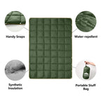 Zzlamb Puffy Camping Blanket Packable Small Size For Kid, Lightweight Water-Repellent Down Alternative Throw Blanket Compact, Wa