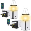 2Pack Solar LED Rechargeable Emergency Camping Lantern,Wram White Solar Rechargeable,Rechargeable Type C,Emergency Lights Hand-C