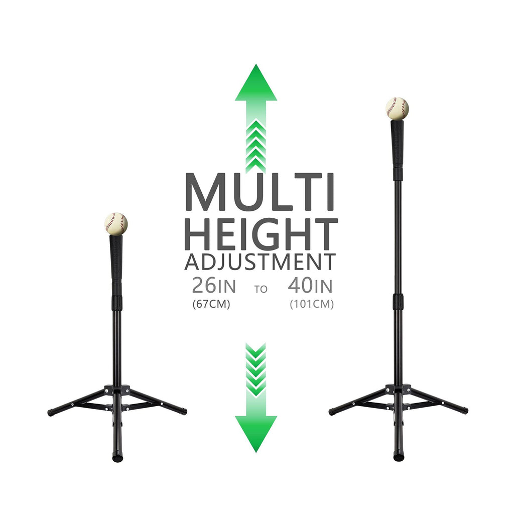 Hikeen Portable Tripod Baseball Tee Stand With Carrying Bag For Hitting, Training, And Practice
