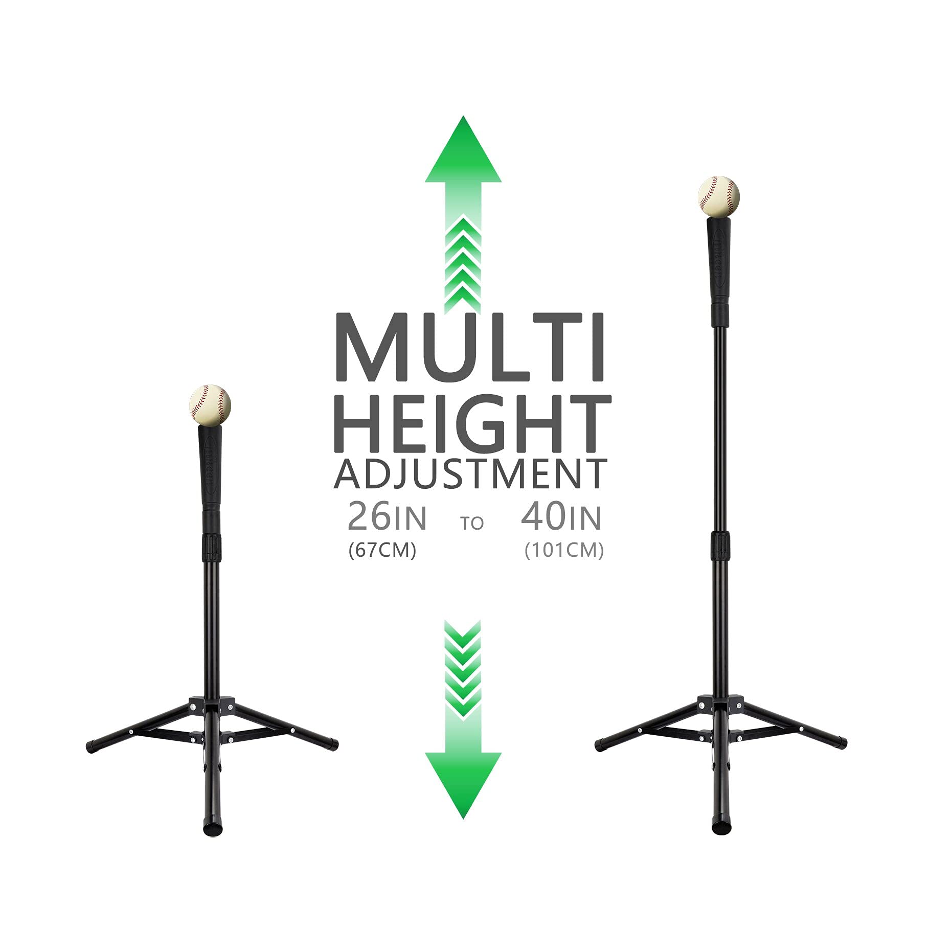 Hikeen Portable Tripod Baseball Tee Stand With Carrying Bag For Hitting, Training, And Practice