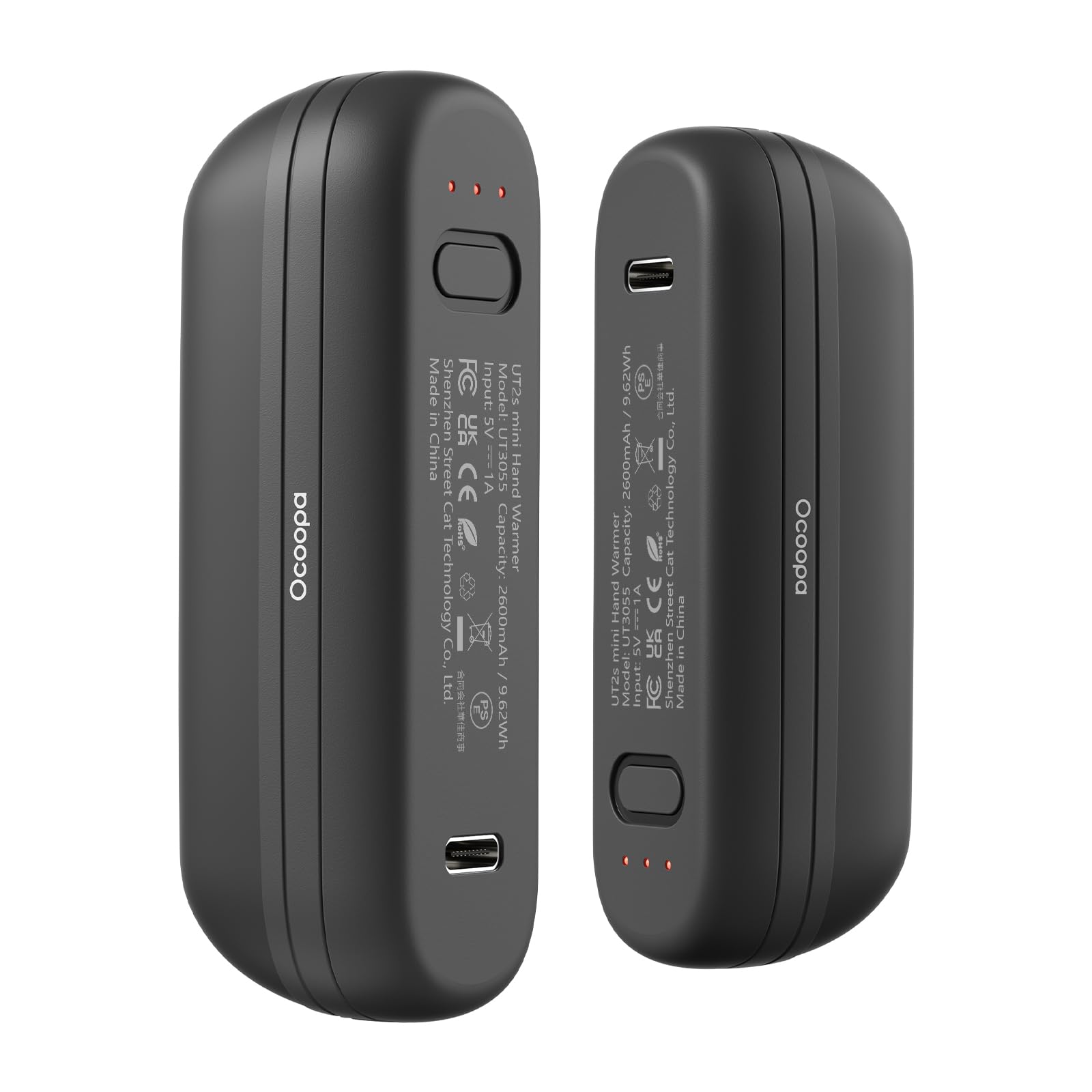 Ocoopa Hand Warmers Rechargeable 2 Pack, Electric Magnetic Handwarmers 5200Mah, Portable Pocket Heater, Ul Certified, Usb-C, 3 H