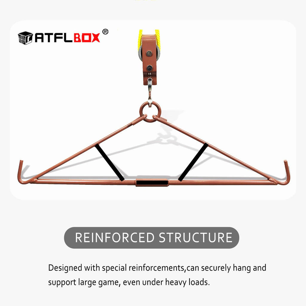 Atflbox Game Hoist Gambrel With 700Lb Capacity Deer Hanger And Elk Dual Pulley Hoist Lift System, Hunting Game Hanging Kit For D
