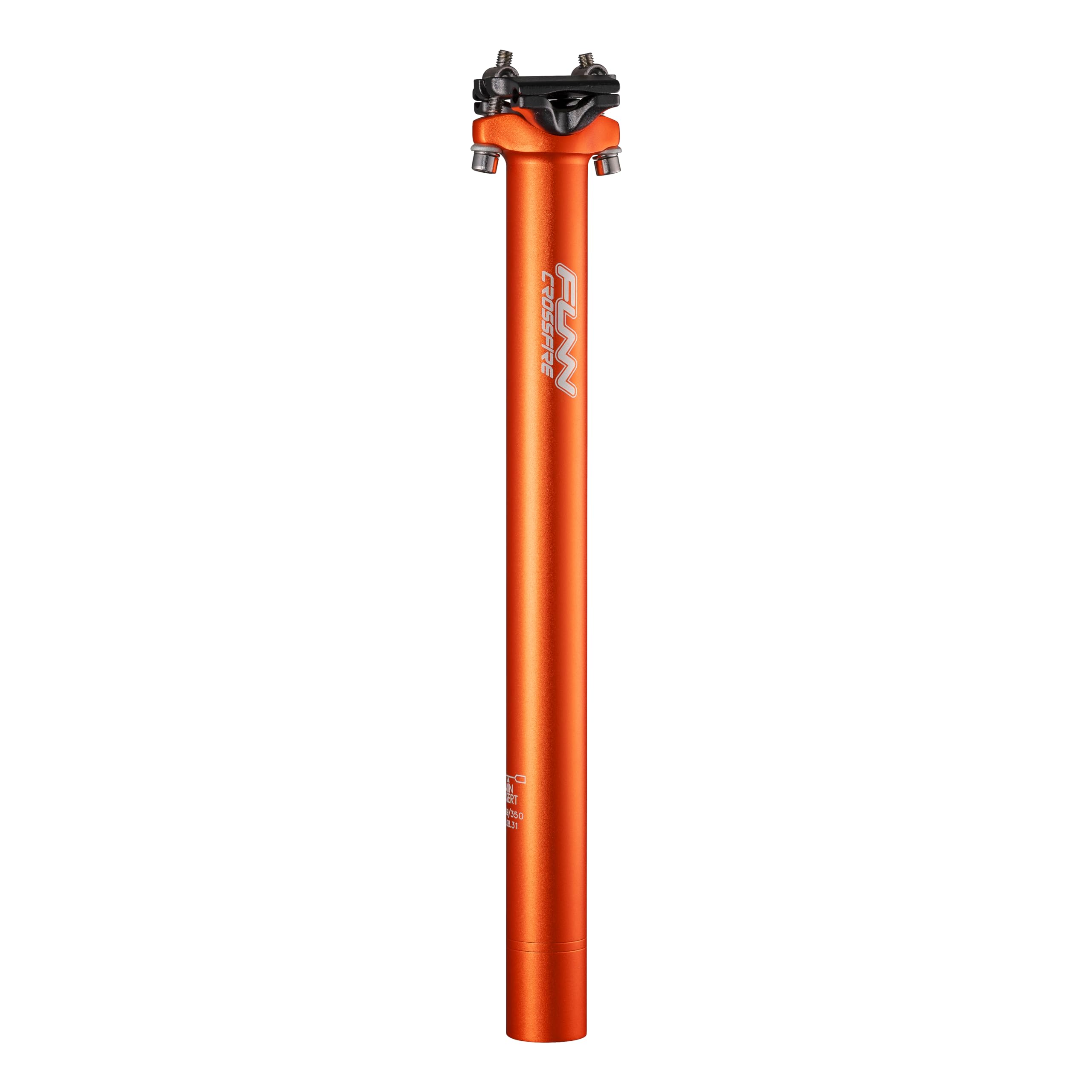 Funn Crossfire Bike Seat Post, Length 350mm, Diameter 27.2mm, Aluminum Alloy AL6061, 3D Forged, One Piece Head and Shaft (Blast 