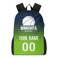 Personalized Minnesota Basketball Sports Backpack Custom City Fan Gift Shoulder Bag Add Name and Number Casual Bag