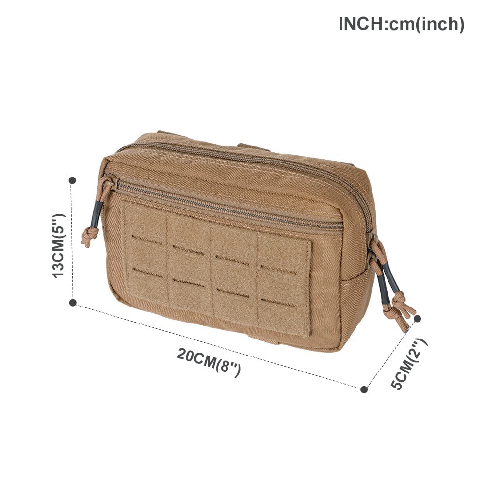 Excellent Elite Spanker Tactical Molle Admin Pouch For Tactical Vest Chest Waist Pack Utility Tool Pouch Tactical Edc Bag(Coyote