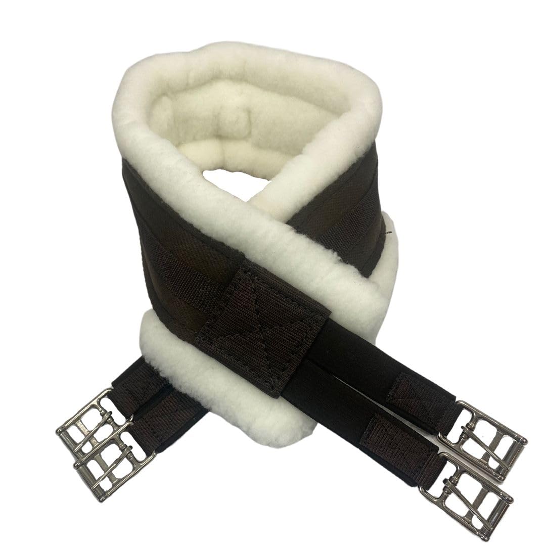 Intrepid International English Girth With Fleece - Breathable Lightweight Horse Girth For English Saddle, Double Elastic Easy At