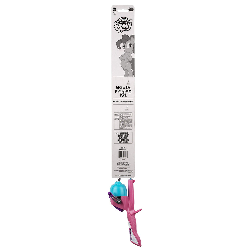 Kid Casters: My Little Pony Youth Fishing Pole | Spincast Reel & Practice Casting Plug | Small & Easy To Use (Pre-Spooled With A