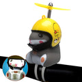 wonuu Duck Bike Bell with Light and Helmet Cute Hamster Bicycle Horn, Dashboard Decoration Hamster Motorcycle Bike Bells Rubber 