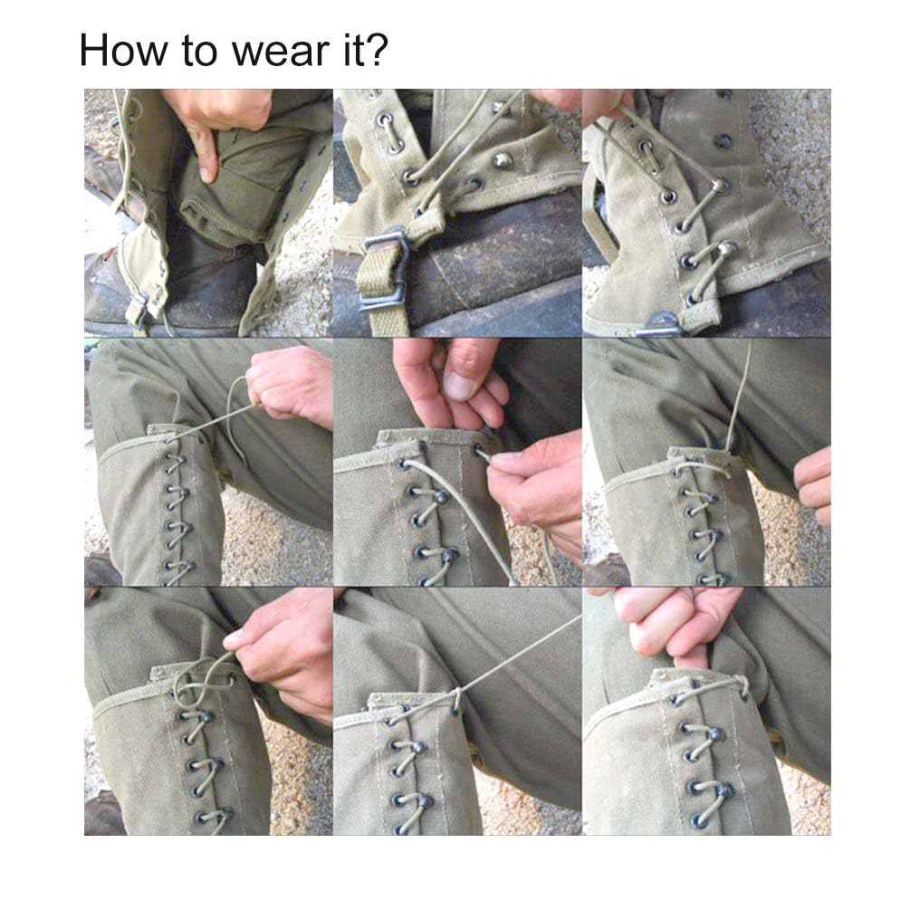 Smont Ww2 Us. M1936 Gaiters Leggings Repro Wwii Soldier Canvas Puttee For Hiking Climbing Khaki