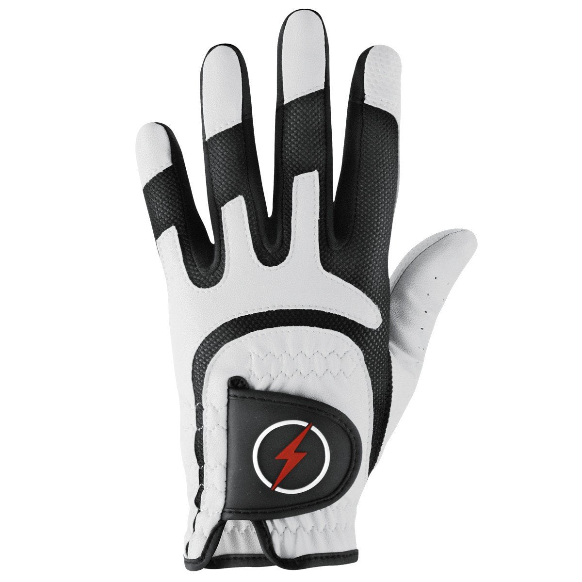 Powerbilt Junior OneFit Golf Glove  LH White/Black, White/Black(One Size, Worn on Left Hand)