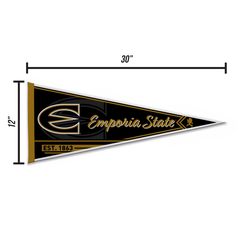 Rico Industries Ncaa Emporia State Hornets Classic 12'' X 30'' Felt Wall D  Cor Pennant - Great For Home/Bed Room/Man Cave D  Co