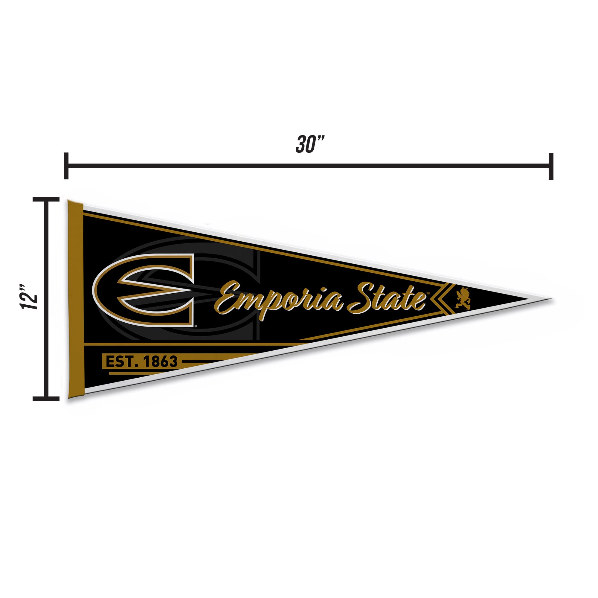 Rico Industries Ncaa Emporia State Hornets Classic 12'' X 30'' Felt Wall D  Cor Pennant - Great For Home/Bed Room/Man Cave D  Co