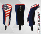 Usa Patriot Golf Zipper Head Covers 1 3 5 H Driver Hybrid Fairway Headcovers