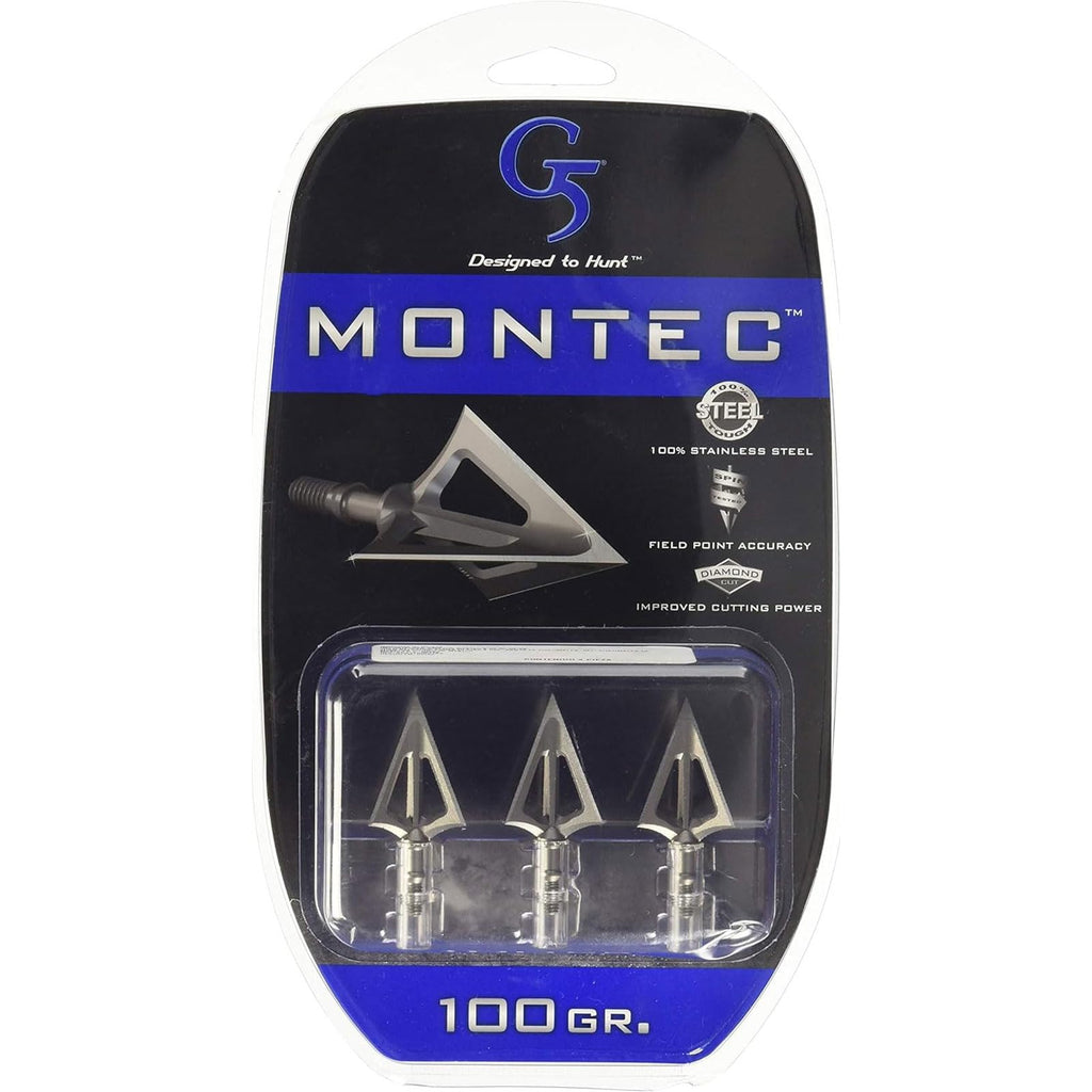 G5 Outdoors Montec 100 Grain 1-1/16'' Cut Broadheads (3 Pack)