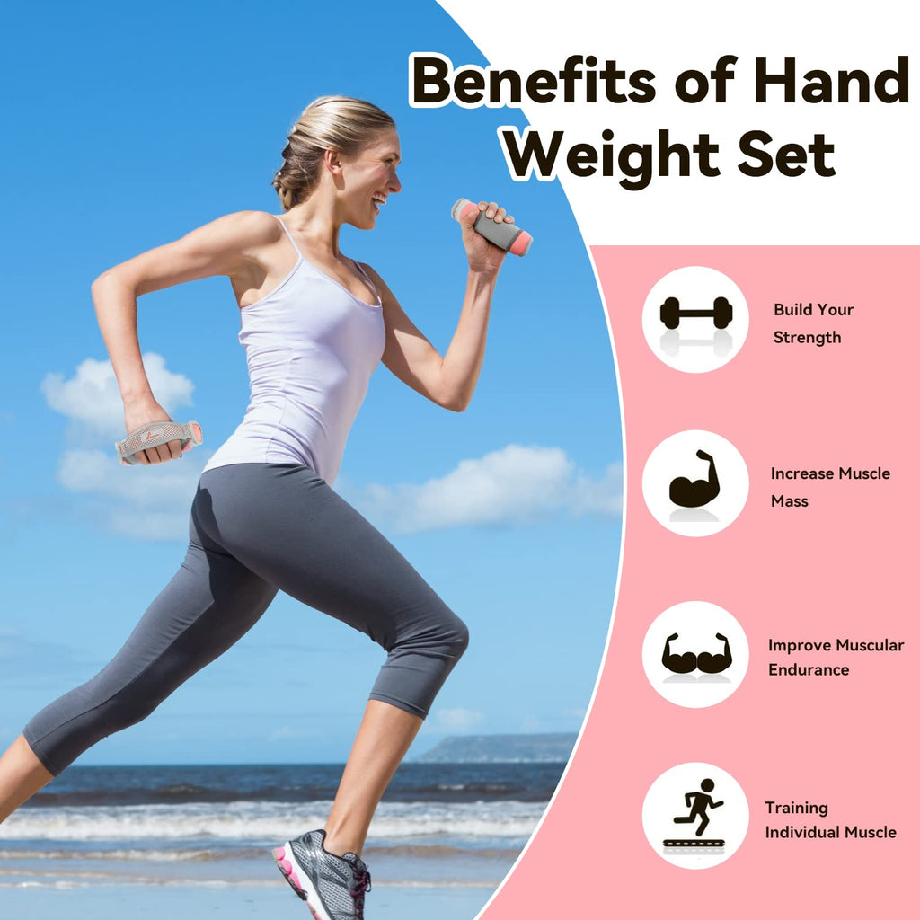 Sportneer Hand Weights Set, Removable Walking Weight Of 6 (1Lb, 2Lbs, 3Lbs Each Pack) Soft Dumbbells Sets For Women Men Walking