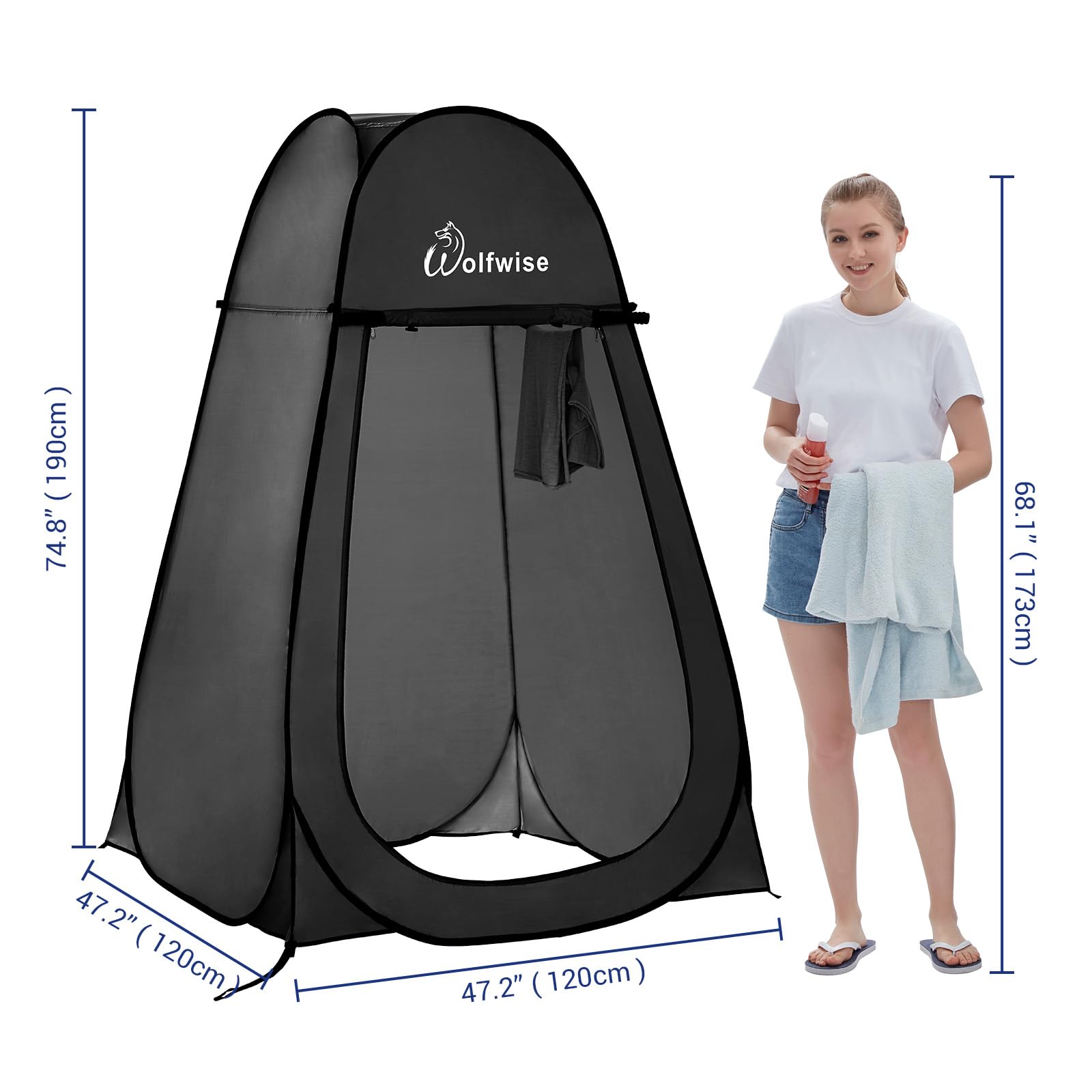 Wolfwise Pop Up Changing Tent For Beach, Camping Portable Shower Tents, Outdoor Privacy Bathroom, Change Dressing Clothes Porta