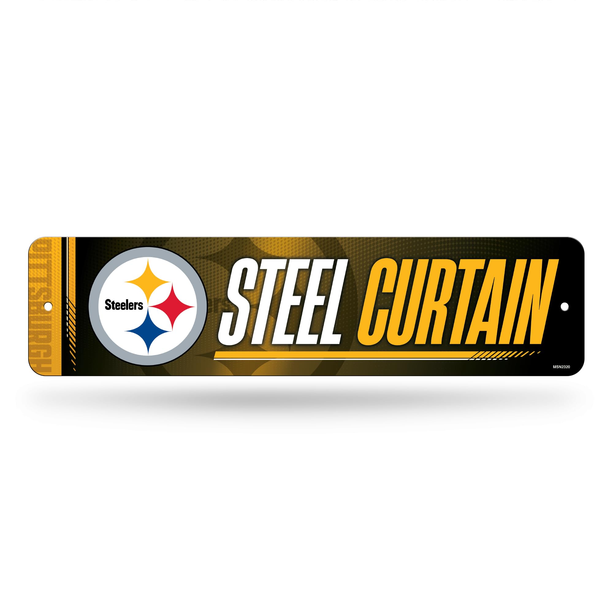 Rico Industries NFL Football Pittsburgh Steelers Metal Street Sign 4 x 15 Home D  cor - Bedroom - Office - Man Cave