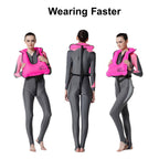 Rrtizan Snorkel Vest, Adults Portable Inflatable Swim Vest Jackets For Snorkeling Swimming Diving Safety( Pink)
