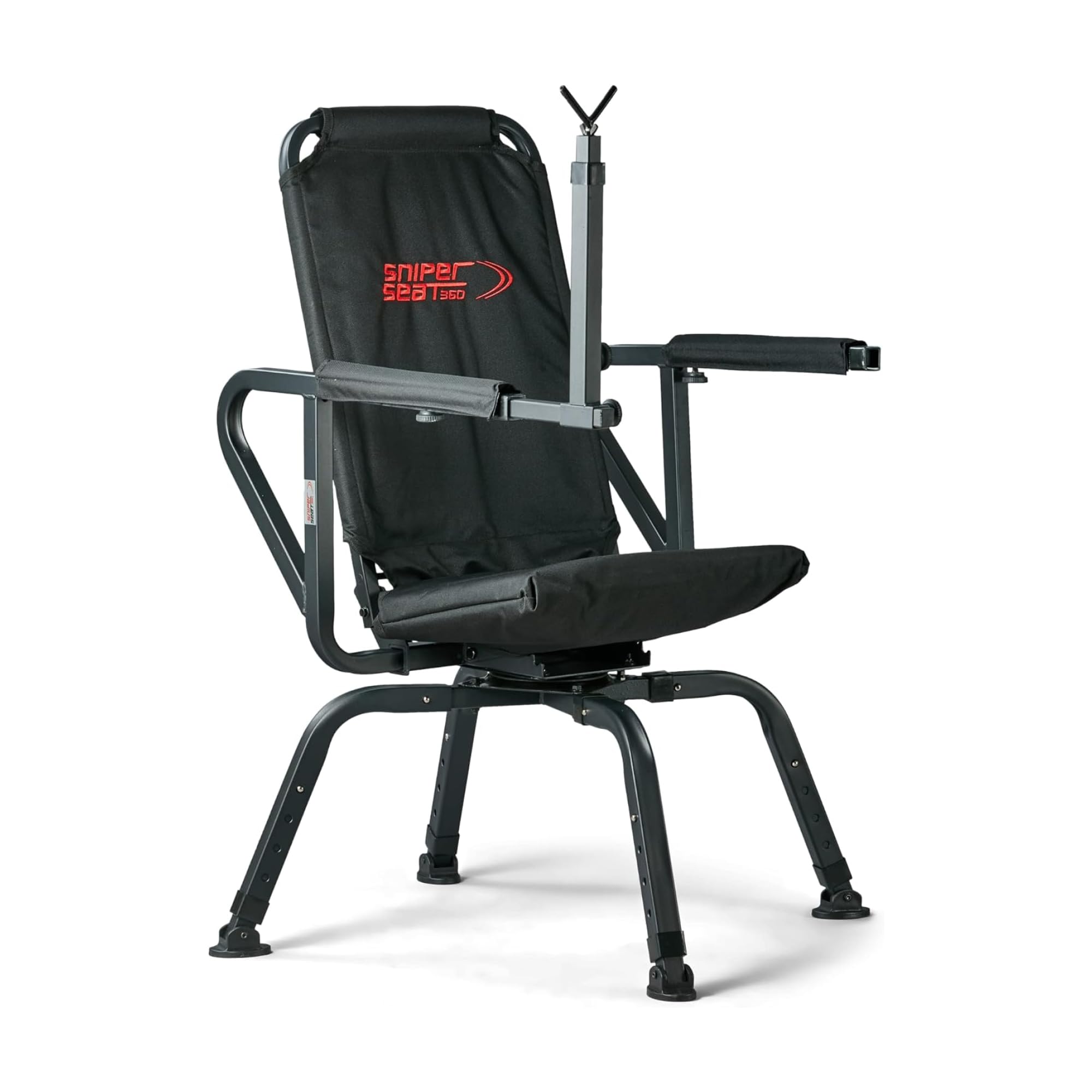 Benchmaster Sniper Seat Shooting Chair With Shooting Rest, 360 Degree Rotation, Adjustable Recline, Removable Arms, Adjustable L