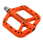 Rock Bros Mountain Bike Pedals Nylon Composite Bearing 9/16'' Mtb Bicycle Pedals With Wide Flat Platform Orange