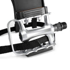 Newsty Bike Pedals With Clips And Straps For Outdoor Cycling And Indoor Stationary Bike 9/16-Inch Spindle Resin/Alloy Bicycle Pe