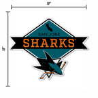 Rico Industries Nhl San Jose Sharks Diamond Shape Cut Pennant - Home And Living Room D  Cor - Soft Felt Ez To Hang