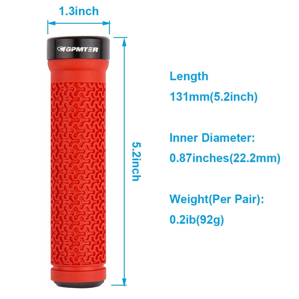 Gpmter Bike Handlebar Grips, Single Lock-On Bicycle Grips Handle Bar End Holding Locking Grips, For Bmx, Mountain, Mtb, Cruiser,