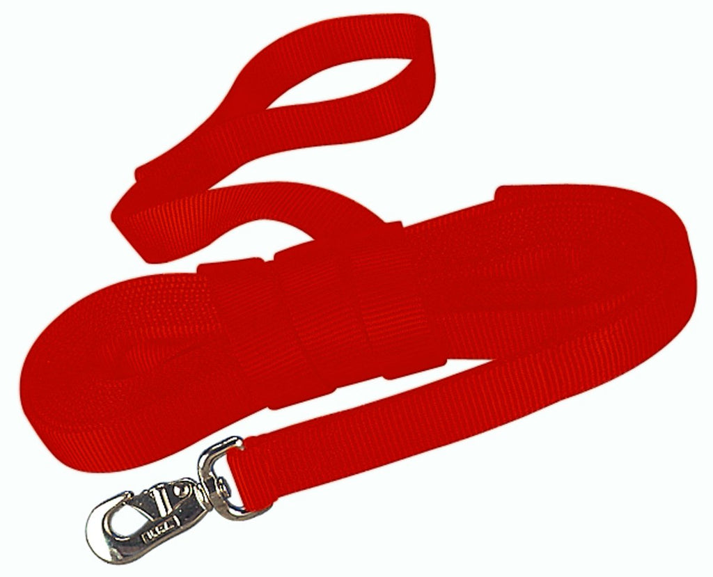 Hamilton Single Thick Nylon Horse Longe Line With Swivel Snap, 1-Inch/26-Feet, Red