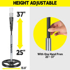 Spoynal Portable Batting Tee, Adjustable Tee For Baseball/Softball - 25'' To 37'' Height, Hand-Rolled Flexible Rubber Top & Easy