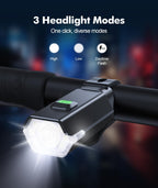 Zewdov 3+6 Modes Bright Bike Lights for Night Riding with Side Light, Rechargeable & IP65 Waterproof Bicycle Light, Bike Headlig