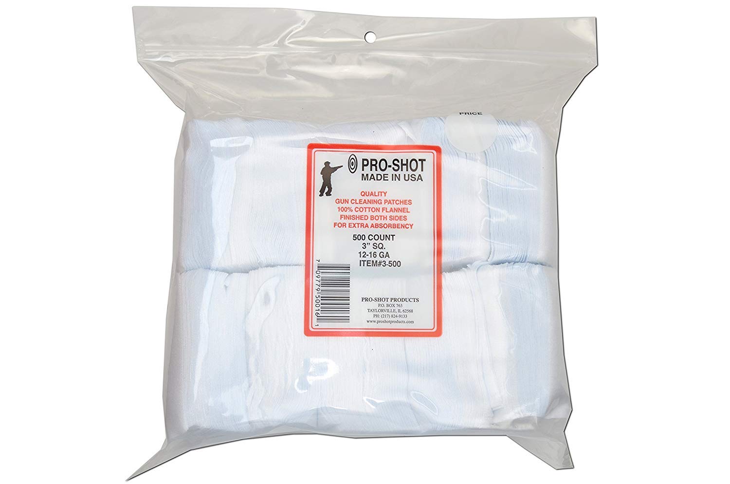Pro Shot Products .45-.58 Caliber 2 1/2-Inch Rd. 500 Count Patches, White