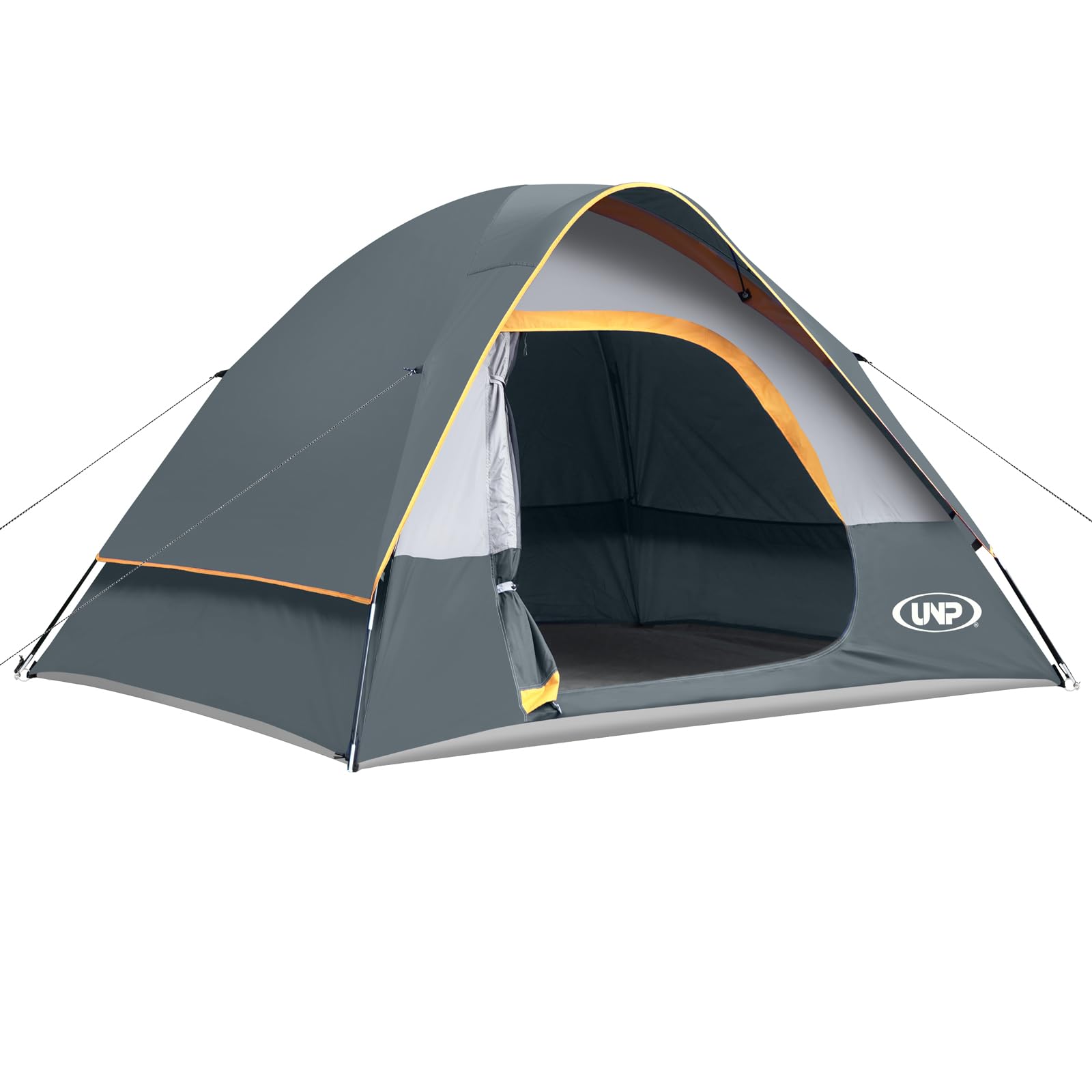 Camping Tent 4 Person, Waterproof Windproof Tent With Rainfly Easy Set Up-Portable Dome Tents For Camping (Gray)