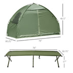 Outsunny Camping Tent Cot, Single Person Folding Cot Combo, Off-Ground Tent, Covered Outdoor Bed With Carry Bag For Hiking, Camp