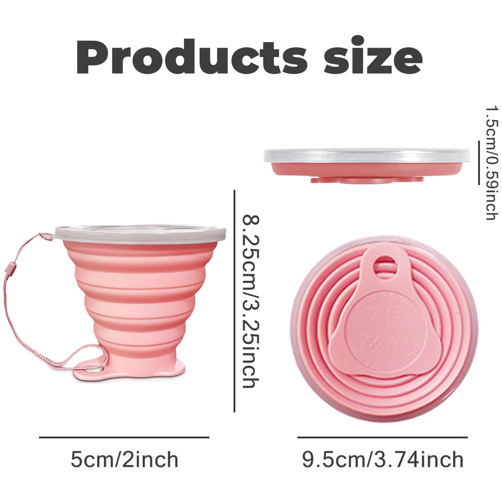 Intatikoo Silicone Collapsible Cups For Camping Travel,Small Portable Backpacking Camping Cup For Outdoor,Reusable Drinking Cup