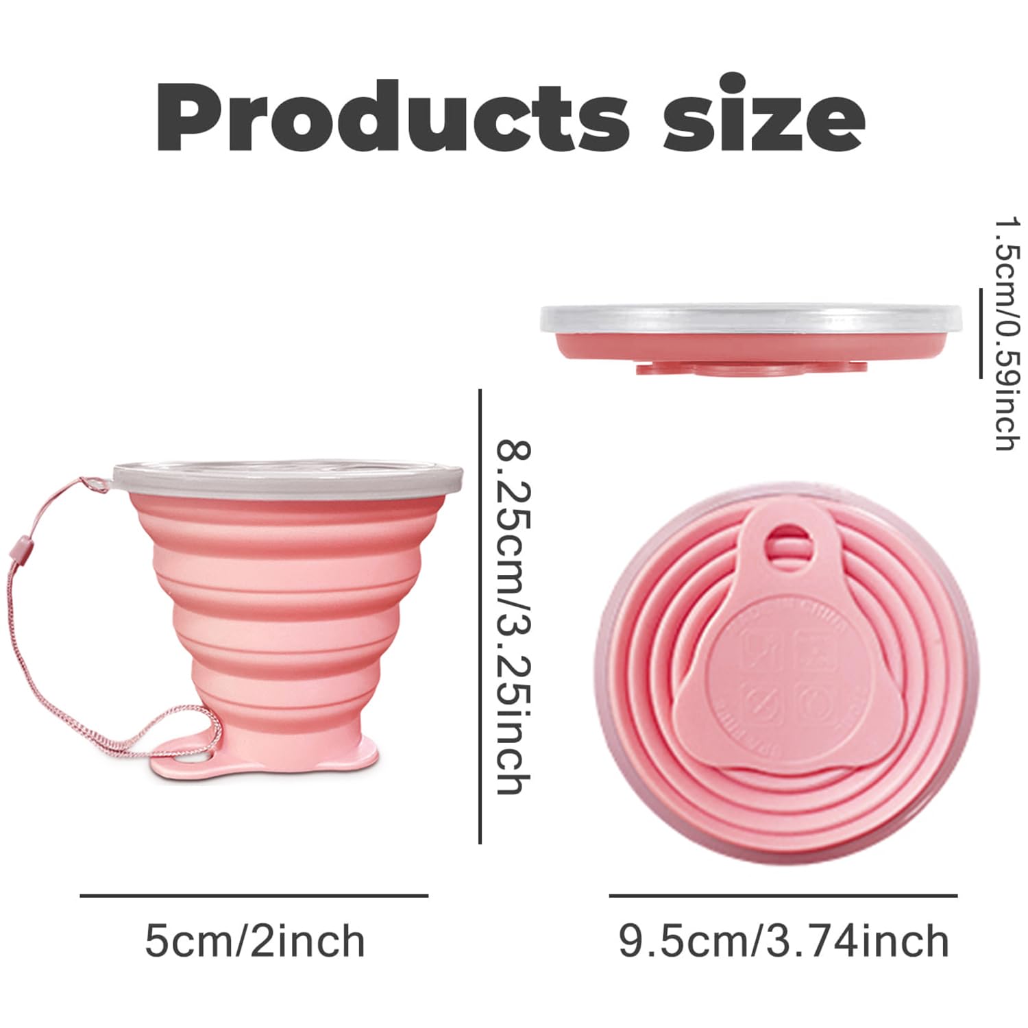 Intatikoo Silicone Collapsible Cups For Camping Travel,Small Portable Backpacking Camping Cup For Outdoor,Reusable Drinking Cup