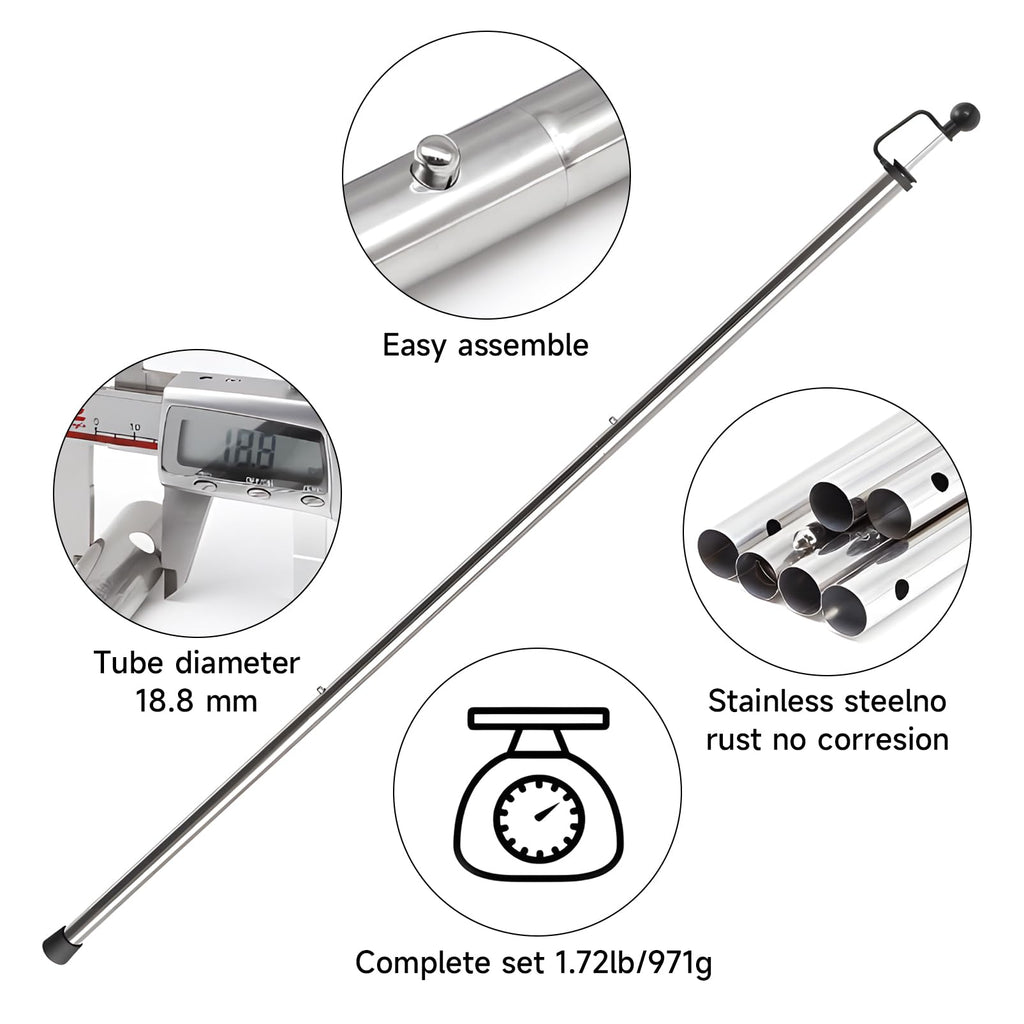 San Like Tent Poles For Tarp, 90 In Tarp Poles Set Of 4, Tent Poles Replacement, Telescoping Pole, Canopy Poles, Camping Poles F