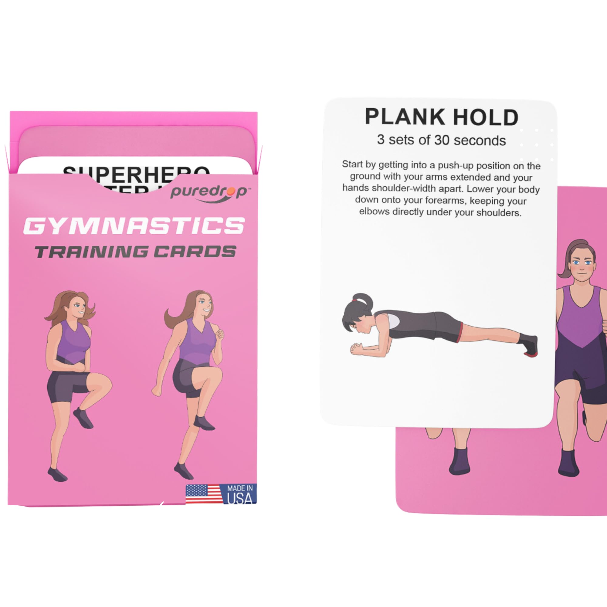 Puredrop Gymnastics Training Equipment Aid Cards: Great Training Drills For Solo Practice. Exercises And Workouts For At Home. F