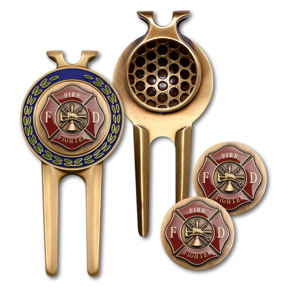 Armed Forces Depot Firefighter Golf Divot Tool And Ball Markers
