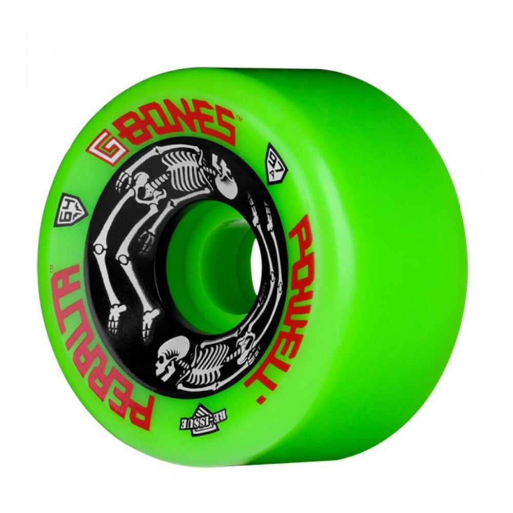Powell Peralta G-Bones Skateboard Wheels 64Mm 97A - Green (4 Pack)