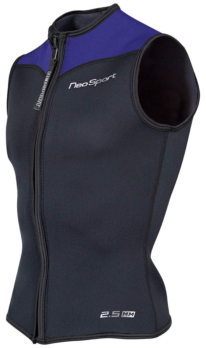 Neo Sport Mens And Womens Front Zipper Wetsuit Vest - 2.5Mm -4-Way Stretch Neoprene - 50+ Uv Shield (S125Mf-45-S)