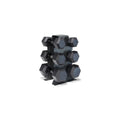 CAP 100 lb Rubber Coated Hex Dumbbell Set with Vertical Rack, Space-Saving A-Frame Storage for Home Gym Strength Training, Black
