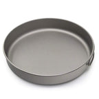 Lixada Ultralight Titanium Frypan Outdoor Camping Hiking Picnic Cooking Frying Pan 1000Ml With Folding Handle