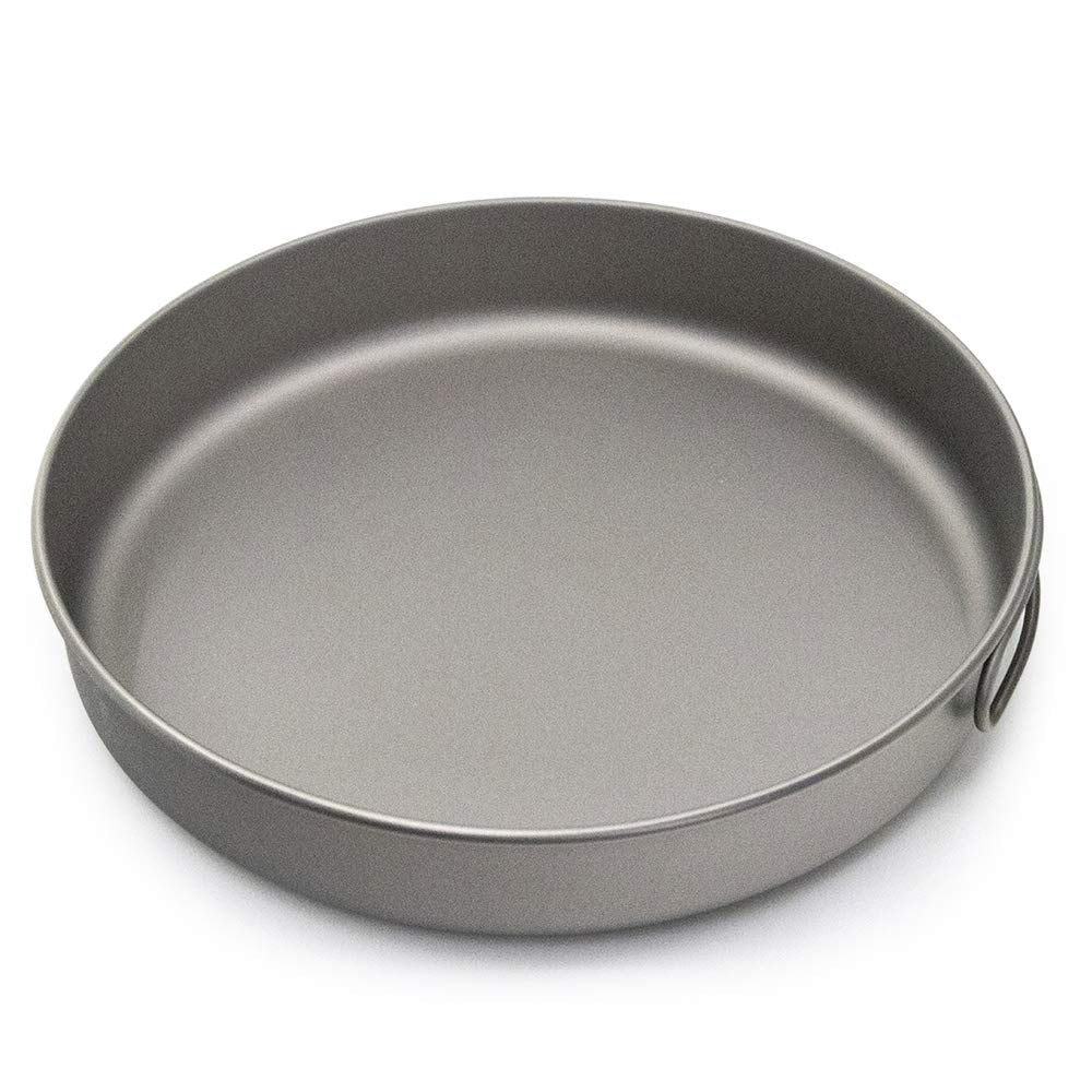 Lixada Ultralight Titanium Frypan Outdoor Camping Hiking Picnic Cooking Frying Pan 1000Ml With Folding Handle