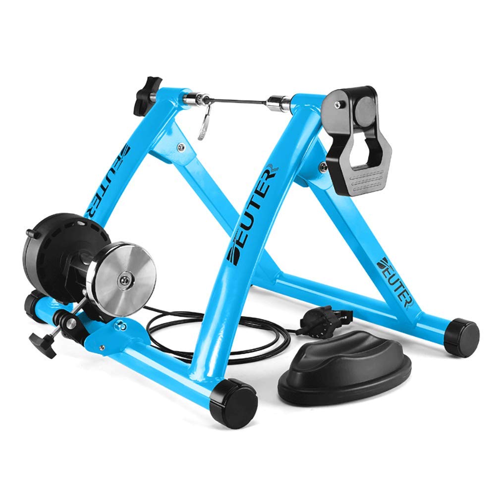 Bike Trainer, Magnetic Bicycle Stationary Stand For Indoor Exercise Riding, 26-29'' & 700C Wheels, Quick Release Skewer & Front 