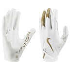 Nike Vapor Jet 8.0 Football Gloves White | White | Met Gold Small