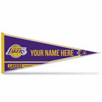 Rico Industries Nba Basketball Los Angeles Lakers Personalized - Custom 12'' X 30'' Soft Felt Pennant - Ez To Hang