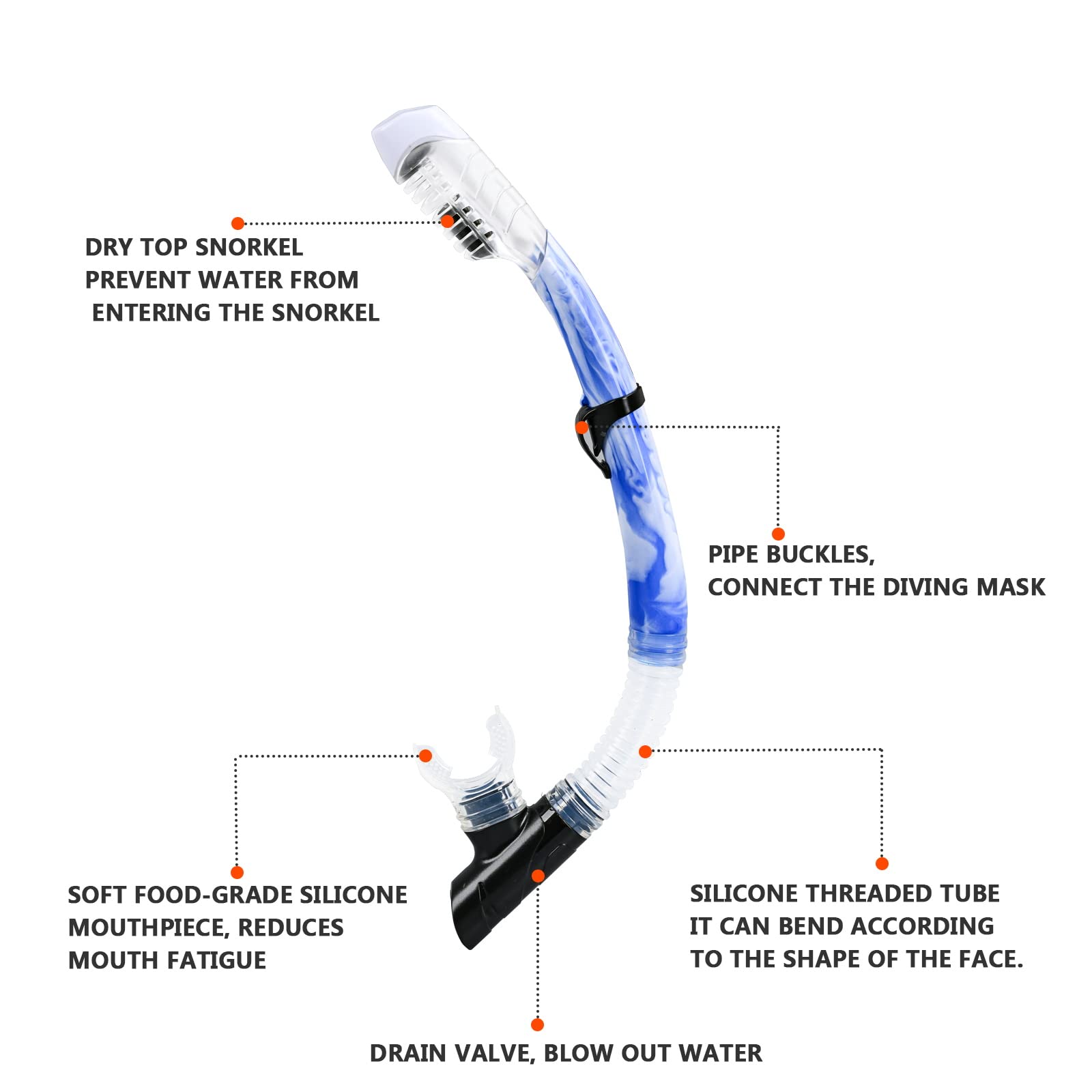 Snorkel Mask Snorkeling Set For Adults And Youth, Diving Mask And Full Dry Snorkel Swim Googles Is Suitable For Snorkeling, Dive