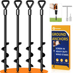 Ground Anchors Screw In Tent Stakes Heavy Duty Trampoline Stakes High Winds, Ground Anchors For Camping Tent, Canopies, Carports
