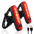 Bike Tail Light Rechargeable 2 Pack, Rear Red Bike Light for Night Riding, Back Bicycle Taillights with Great Battery Life, Easy
