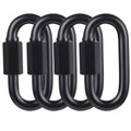 Bewishome D Shape Locking Carabiner,Black Quick Links,Durable Chain Links,Heavy Duty Chain Connector,Black M8 Hdk03H